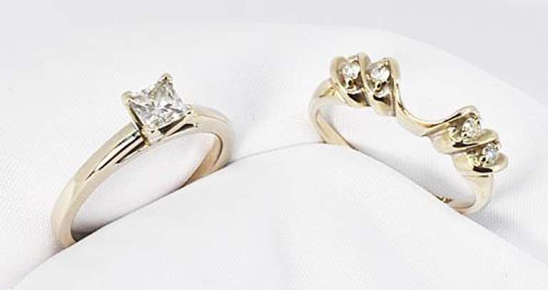 Nice .56 Ct. TW Dia. 14K WG Wedding  Ring Set