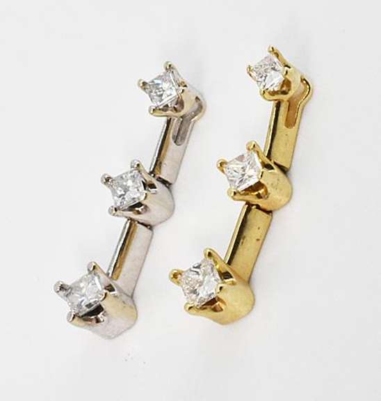 Past Preset Future Diamond 14K W&Y Gold Pendants