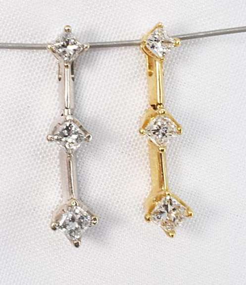 Past Preset Future Diamond 14K W&Y Gold Pendants