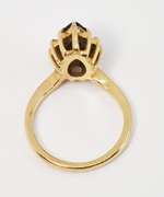 Classy Pear Sapphire and Diamond Ring in 14K