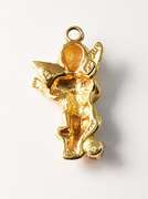 Cute Cupid and Diamond Pendant in 14K