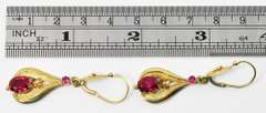 Alluring Ruby Drop Earrings in 14K Yellow Gold