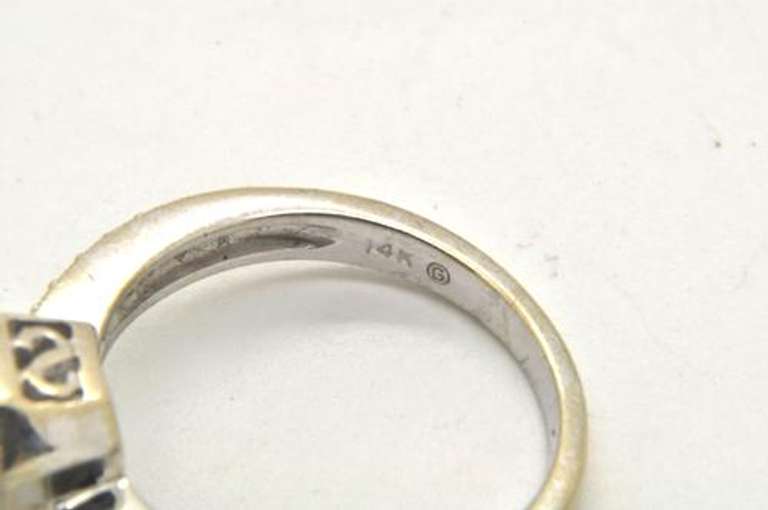 LADIES 14 KT WHITE GOLD DIAMOND RING