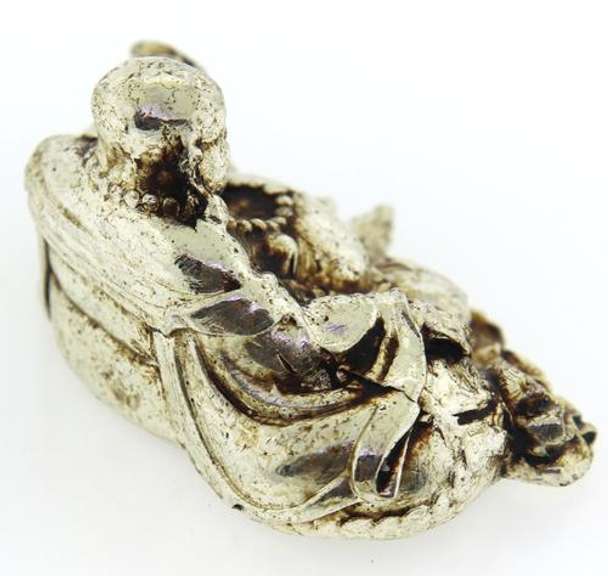 Tibetan Crafted Laughing Buddha Ingot Sculpture