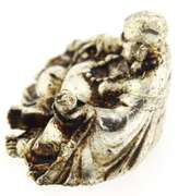 Tibetan Crafted Laughing Buddha Ingot Sculpture