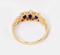 Formal Marquise Sapphire and Diamond Ring in 14K
