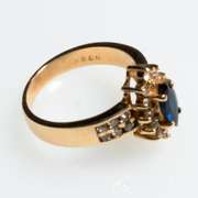 14k Yellow Gold Diamond And Amethyst Ring