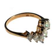 14 K  Yellow Gold 7 Marquise Diamond Ring