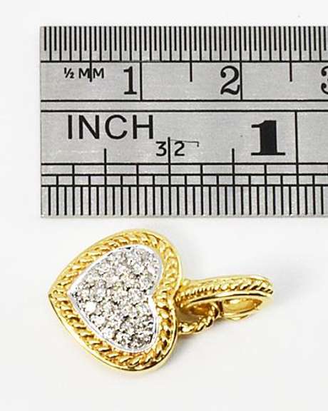 Elegant Pave Diamond Heart in W&Y 14K Gold