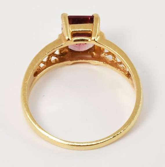 Delightful Rhodolite Garnet Ring in 14K YG