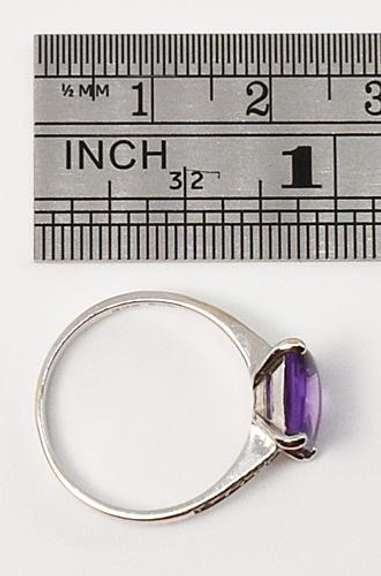 Chic Amethyst and Diamond Ring in 14K White Gold