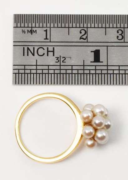 Lustrous Pearl Cluster Ring in 14K Yellow Gold