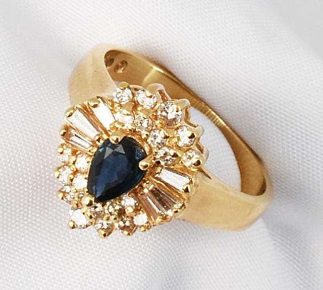 Formal Diamond and Sapphire Ring in 14K YG