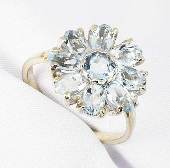 Radiant Aquamarine Ring in 14K White Gold