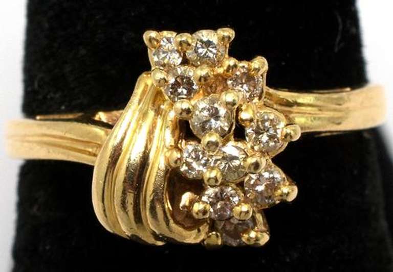 Fancy Diamond Cluster Ring, 14KT