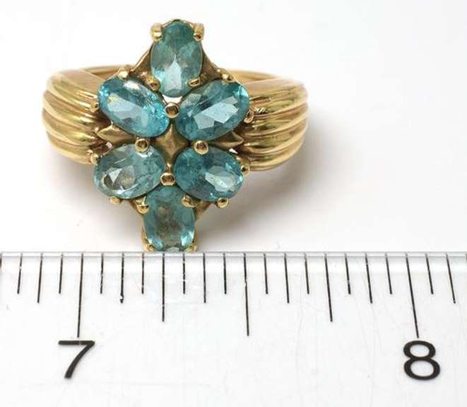 Vintage Blue Tourmaline Ring in 14KT Gold