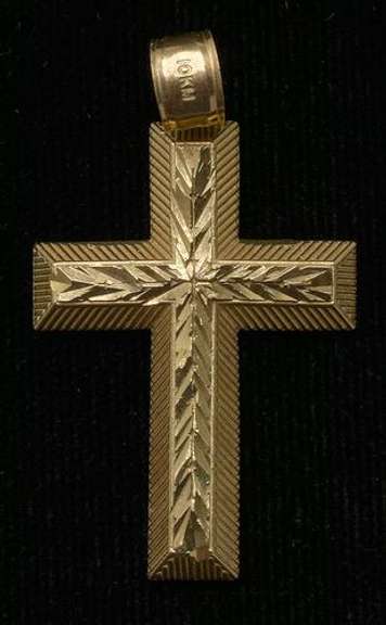 Elaborate Yellow Gold Cross Pendant
