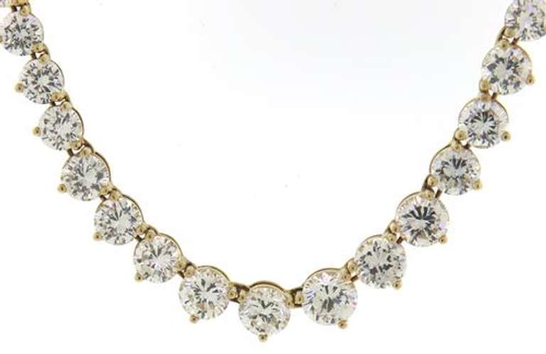 Shining 14kt YG Cubic Zirconia Riviera Necklace