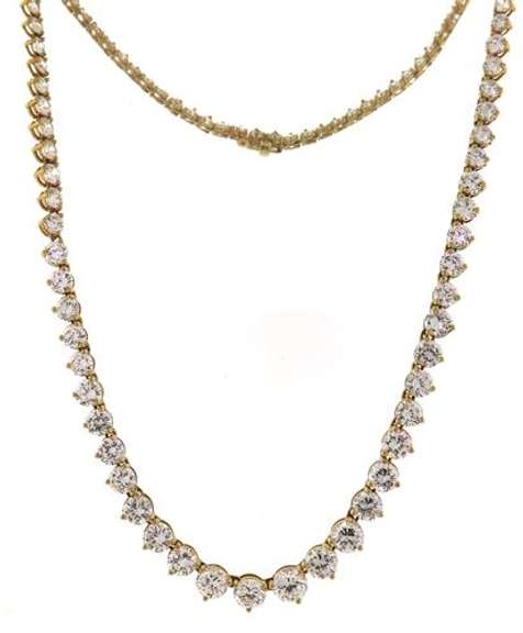 Shining 14kt YG Cubic Zirconia Riviera Necklace