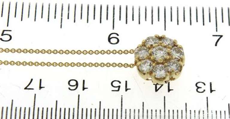 Fantastic Round Brilliant Cut Diamond Cluster Necklace