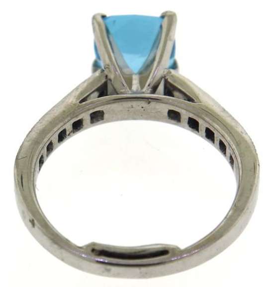 Shocking Blue Topaz and Diamond Milgrain Ring