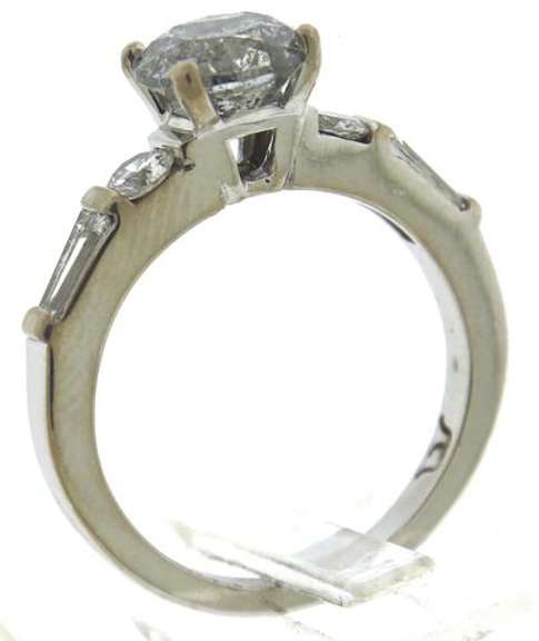 Glamorous Platinum RBC Diamond Engagement Ring