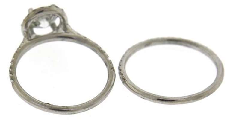 Spectacular RBC Center w Halo Diamond Bridal Set