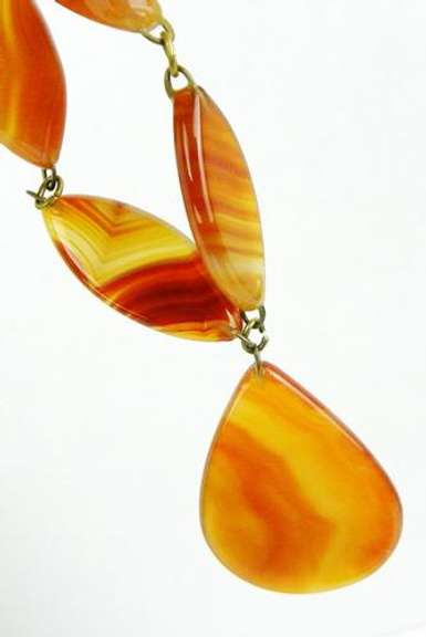 Dramatic Banded Carnelian Showpiece Necklace