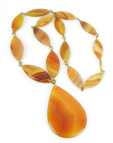 Dramatic Banded Carnelian Showpiece Necklace