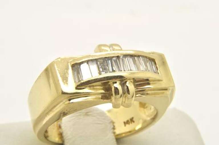 MENS 14 KT GOLD DIAMOND BAND