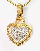 Elegant Pave Diamond Heart in W&Y 14K Gold