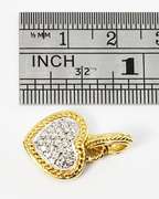 Elegant Pave Diamond Heart in W&Y 14K Gold
