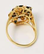 Artsy Sapphire and Diamond Ring in 14K YG