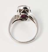 Stately Garnet and Diamond Ring in 14K WG