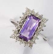 Formal Amethyst and Diamond Ring in 14K WG
