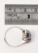 Formal Amethyst and Diamond Ring in 14K WG