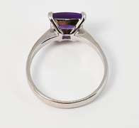 Chic Amethyst and Diamond Ring in 14K White Gold