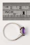 Chic Amethyst and Diamond Ring in 14K White Gold