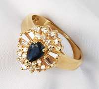Formal Diamond and Sapphire Ring in 14K YG