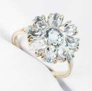 Radiant Aquamarine Ring in 14K White Gold