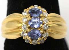Tanzanite & Diamond Ring in 14KT