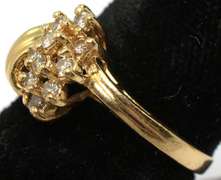 Fancy Diamond Cluster Ring, 14KT