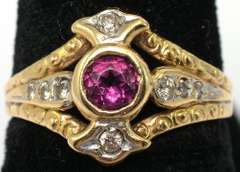 Vintage Ruby & Diamond Ring in 14KT
