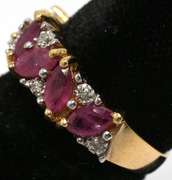 Ruby & Diamond Band Ring, 14KT