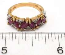 Ruby & Diamond Band Ring, 14KT