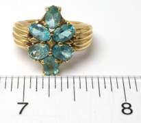 Vintage Blue Tourmaline Ring in 14KT Gold