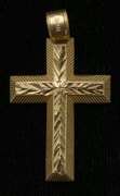 Elaborate Yellow Gold Cross Pendant
