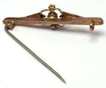 Antique Peridot & Pearl Bar Pin