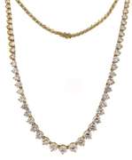 Shining 14kt YG Cubic Zirconia Riviera Necklace