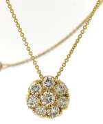 Fantastic Round Brilliant Cut Diamond Cluster Necklace